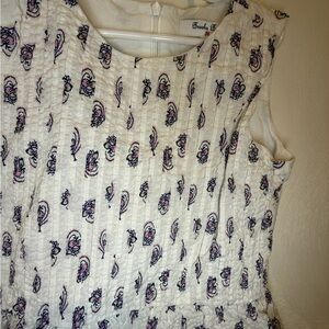 Brooks Textured White and Pink Blouse